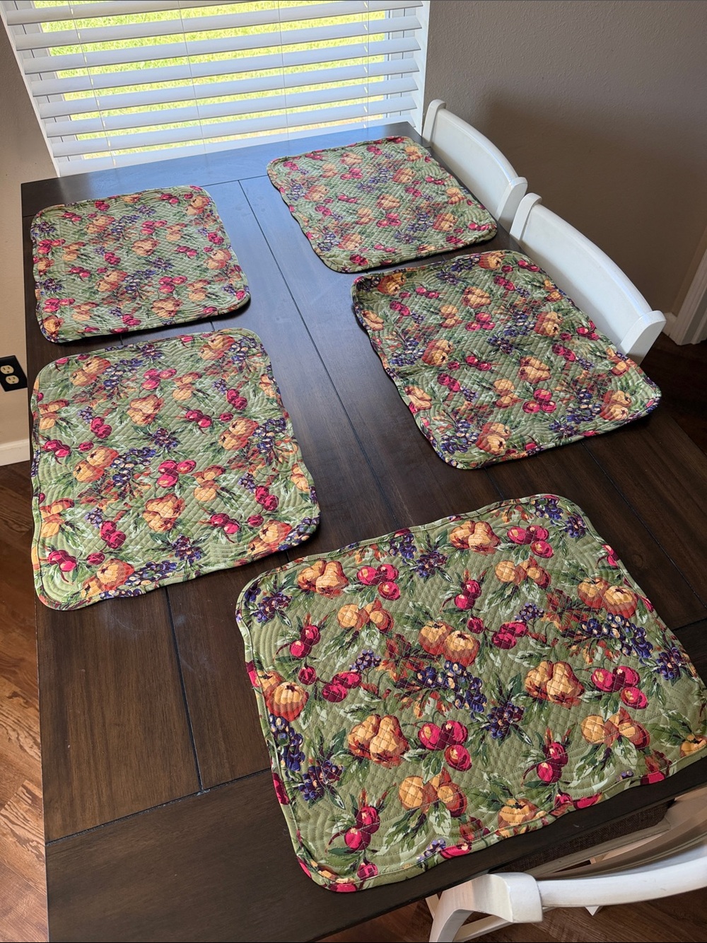 Vintage Longaberger Napa Orchard Quilted placemats set of 8
